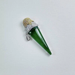 【KATHY JADE】Icy Emerald Green Jadeite Jade Pendant 《Grade A》 - Picture 1 of 1