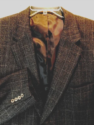 Blazer Abrigo Deportivo Tasso Elba Para Hombres GRIS CUADROS Ocio Informal Chaqueta Talla XL Lana Foto 1 de 4