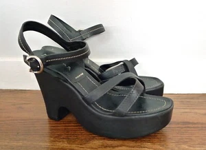 PRADA Criss-Cross Strappy Platform Wedge Heel Sandal Made in Italy 39 9 $1250 - Picture 1 of 12