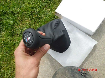 2008-2012 BMW E90 E92 E93 M3 CÂMBIO DE COURO BOTÃO DE CÂMBIO 6 VELOCIDADES ORIGINAL - Imagem 1 de 3