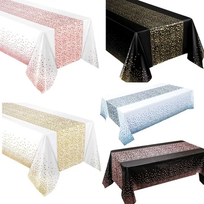 1pc Small Polka Dot Disposable Tablecloth,Thickened Waterproof PEVATablecloth, H Foto 1 de 4