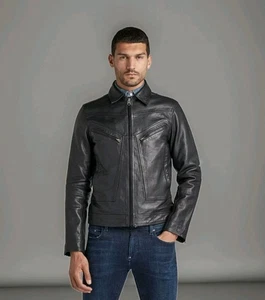 G -STAR SOFT LEATHER FLIGHT JACKET  BLACK SIZE XXL - Picture 1 of 7