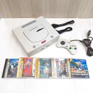 Sega Saturn Japanese white console bundle with 5 games * US duty paid W118 - Picture 1 of 12