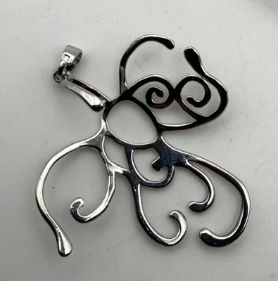 Ragnetto Argentato Ciondolo Pietre Collana - Immagine 1 di 3