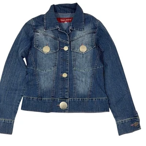 Miss Sixty Denim Womens Jacket with Large Bottoms Size M Y2K Made in Italy - Picture 1 of 12