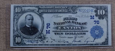 Billete de Banco Nacional - Cantón, OH, serie 1902, $10 Foto 1 de 2