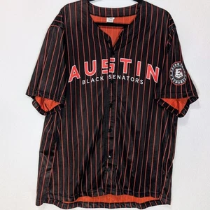 Round Rock Express Austin Black Senators Pinstripe Jersey XL SGA Texas Rangers - Picture 1 of 5