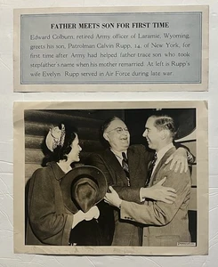 Foto MID CENTURY VTG 40er Vater Sohn 1. Mal Treffen Luftwaffe Armee WWII 11x14 - Bild 1 von 14