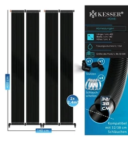 2x KESSER® Solarkollektor Poolheizung 600x70 Cm, Warmwasser Solarheizung OVP - Bild 1 von 9