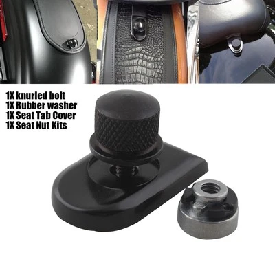Kit de perilla de tuerca de tornillo con lengüeta de asiento de guardabarros trasero para Harley Touring Sportster XL 883 Foto 1 de 4
