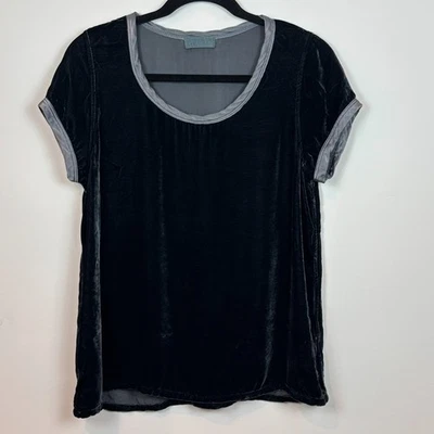 Camiseta feminina CP Shades Elodie veludo preto XS mistura de seda Whimsigoth férias retrô - Imagem 1 de 4