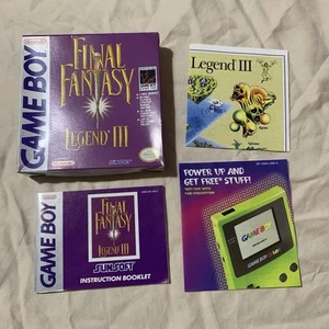 Final Fantasy Legend III 3 (Game Boy, 1993) Authentic Complete CIB Map Manual - Bild 1 von 11