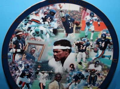 Gigante 12" Walter Payton Chicago Bears NFL Danbury Placa Como Nueva Salón Deportes Foto 1 de 4