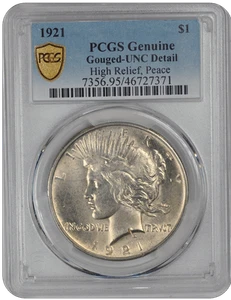1 dollaro della pace 1921 - PCGS originale scavato - dettaglio UNC #3351-4 - Foto 1 di 4