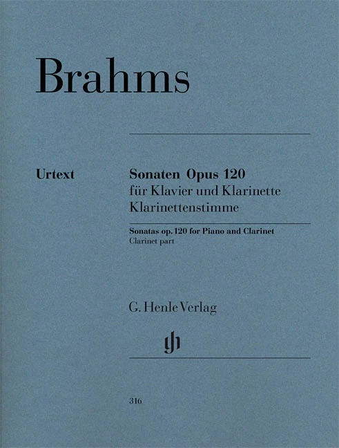 Brahms Sonatas Piano & Clarinet Op 120 No 1-2 Sheet Music Henle Urtext Book - Image 1 of 1