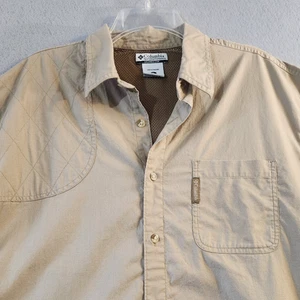 Columbia Vented Shirt Mens XL Beige Hunting Shooting Mesh Outdoors Hiking - Picture 1 of 12