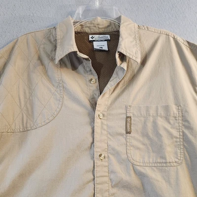 Columbia Vented Shirt Mens XL Beige Hunting Shooting Mesh Outdoors Hiking - Image 1 of 4