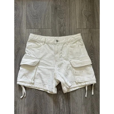 Pantalones cortos cargo de mezclilla regulares para mujer talla pequeña Foto 1 de 4