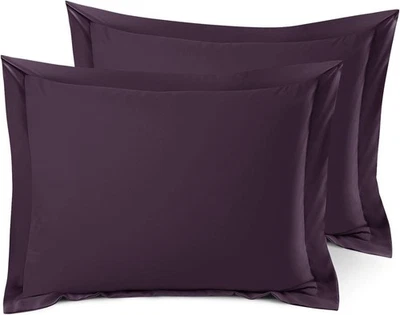 Soft Pillow Shams Set of 2 - Double Brushed Standard 20"x26" 28 - Purple - Image 1 of 4