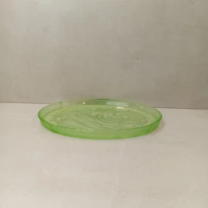 Art Deco Green Uranium Glass Vanity Tray ~ Mermaid Lady ~ Walther & Sohne - Foto 1 di 6