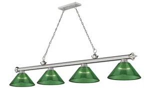 Z-Lite 2306-4-ARG Cordon 4 Light 14"W Billiard Chandelier - Green - Picture 1 of 12