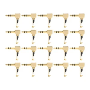 20x 3Section 3.5mm Adapter 90° Gilded LShaped Adapter DIY Headpho CB - Afbeelding 1 van 22