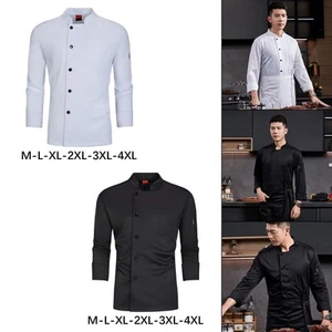 Chef Coat Classic Breathable Chef Clothes for Men Women Cotton Blend Chef Jacket - Picture 1 of 15