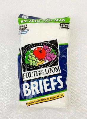 VINTAGE  1996 FRUIT OF THE LOOM XXL MENS BRIEFS - NEW IN PACKAGE - Image 1 of 4