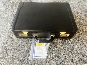 1970's Vintage Brown Faux Leather Briefcase Attache Case w/Combination Lock - Picture 1 of 10