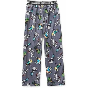 Minecraft PJ Lounge Pants Boys pajama bottoms  Small 4/5 Grey Print NEW - Picture 1 of 1