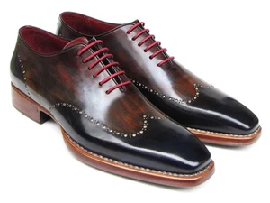Paul Parkman Men's Wingtip Oxford Goodyear Welted Navy Red Black (ID#081-MIX) - Picture 1 of 8