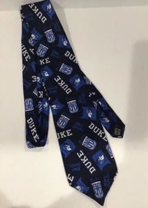 Duke Blue Devils Men's Neck Tie College University Logo Blue Necktie 100% Silk - Picture 1 of 4