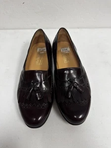 Salvatore Ferragamo Made in Italy Lucas Kiltie Tassel Loafer in Burgundy Sz 9 2E - Picture 1 of 9
