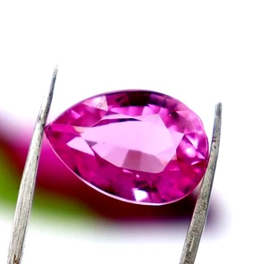 Piedras preciosas sueltas certificadas de zafiro rosa de Ceilán de 10 quilates AAA+ en forma de pera personalizadas gratis - Imagen 1 de 8