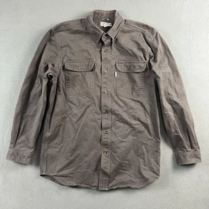 Carhartt Shirt Mens Medium Gray Button Up Heavyweight Workwear Utility - Picture 1 of 6