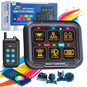 P8Y 6 Gang RGB Switch Panel Circuit Box Wireless Remote &App For Marine UTV ATV - Picture 1 of 10