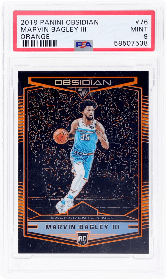 2018 Panini Obsidian Marvin Bagley Electric Etch Orange #76 /25 PSA 9 Rookie RC - Image 1 of 2