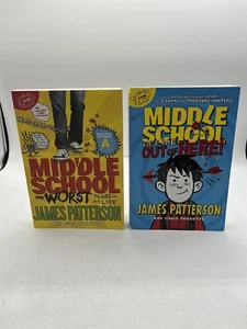 Middle School: Worst Years of My Life & Get Me Out Of Here James Patterson 2 PB - Picture 1 of 24