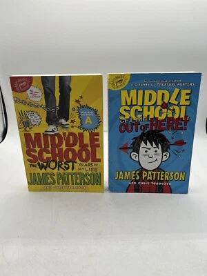 Middle School: Worst Years of My Life & Get Me Out Of Here James Patterson 2 PB - Image 1 of 4