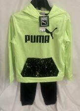 Puma 2 Piece Youth Size Small Active Wear With Tags Fizzy Apple Green W/Hood