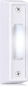 Lighted Wired Doorbell Button with LED Chime, Wall-Mounted, Garage Doorbell (Whi - Picture 1 of 11