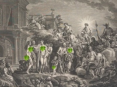 Rembrandt van Rijn  Assemblée de dieux et déesses gravure de 1786 par Longueil - Photo 1/4