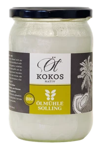Kokosöl Nativ (Bio) (500 ml) - Ölmühle Solling (23,46€/l) - Bild 1 von 2