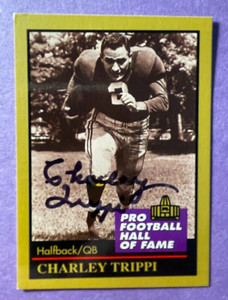 SIGNED CHARLEY TRIPPI 1991 ENOR FOOTBALL CARD AUTOGRAPHED - HOF - CARDINALS