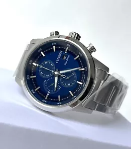 Citizen Watch * Eco-Drive CA0610-52L Chronograph Date Blue Dial Silver Steel - Picture 1 of 7
