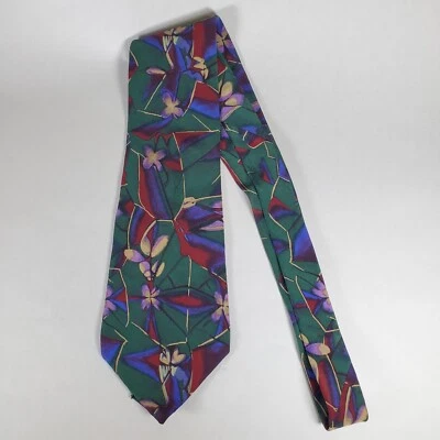Corbata Molecular Expressions Rojo Verde Azul Abstracto Científico Floral 62830 Foto 1 de 4