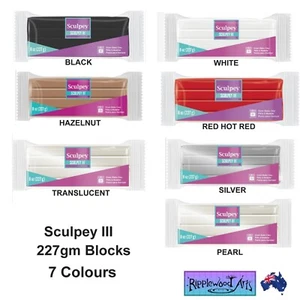 Sculpey III Oven Bake Polymer Clay - 227gm Blocks in 7 Colors + Combined Postage - Picture 1 of 16