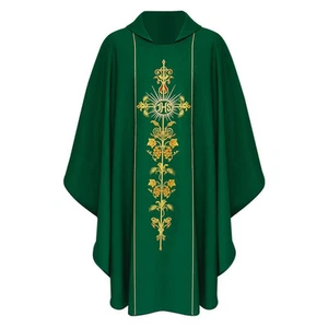 KASELGEWAND grün Gothic Gewand mit Stola, bestickt - Bild 1 von 4
