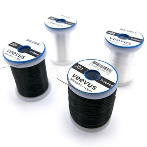 VEEVUS MONO THREAD - Fly Tying & Jig Monofilamento - 0,1 mm,2 mm nero trasparente NUOVO! - Foto 1 di 6