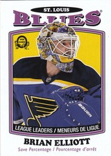 16/17 O-Pee-Chee Retro Blank Back League Leaders Brian Elliott  #653 Blues
